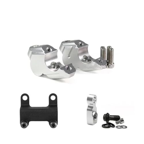 ZDSMYXGS Lenkerklemme Ersatz Motorrad Lenker Riser Für Y&amaha MT-07 2021-2025 Lift Riser Offset Teller Erweiterung Höhe Kit Erhöhen Halterung Lifter Bar Riser(Silber2) von ZDSMYXGS