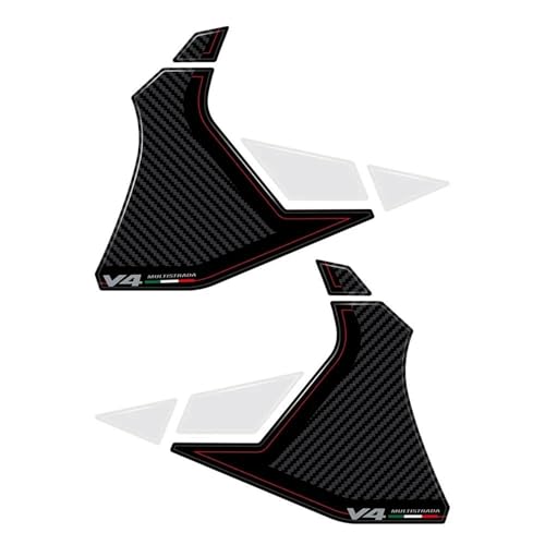 ZDSMYXGS Rutschfester Motorrad-Kraftstofftankaufkleber Für Ducati Multistrada V4 V4S 2024. Seitliche Kraftstofftankaufkleber, Wasserdichter Pad-Aufkleber Aufkleber Pad Tankpads(X4) von ZDSMYXGS