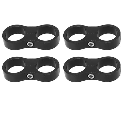 4-teiliger Aluminium-Kraftstoffleitungs-Montageschellen-Teiler-Schlauchanschlussadapter Passend for 12AN 3/4 Kraftstoffleitung, Ölleitung, Bremsleitung, Wasserleitung und Gasleitung(Black) von ZDUD