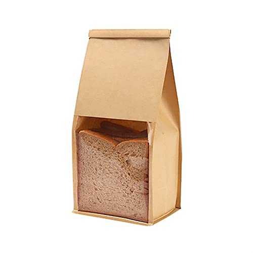 Bäckereibeutel, Lebensmittelbeutel, 10 Stück Kraft-Lebensmittelverpackungsbeutel mit Frontfenster, Brottoastbeutel, Brotbäckereibeutel for Süßigkeiten, Brot, Sandwiches, Kaffeebohnen(13 * 10 * 28cm) Bäckereibeutel, Lebensmittelbeutel, 10 Stück Kraft-Lebensmittelverpackungsbeutel mit Frontfenster, Brottoastbeutel, Brotbäckereibeutel for Süßigkeiten, Brot, Sandwiches, Kaffeebohnen(13 * 10 * 28cm) von ZDUD