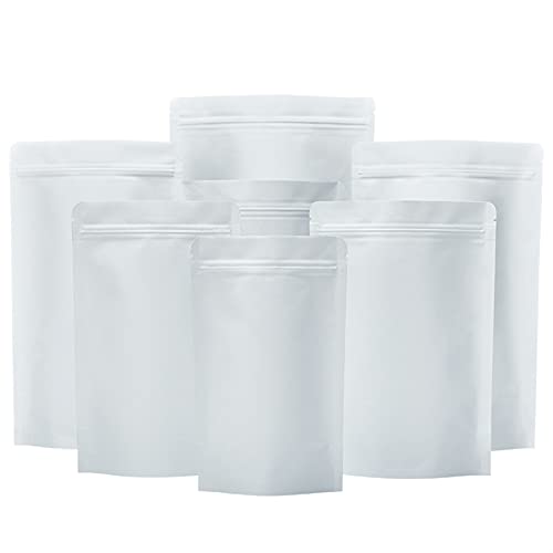 Bäckereibeutel, Lebensmittelbeutel, 50 Stück weiße Kraftbeutel, verschließbare Beutel aus Aluminiumfolie zur Aufbewahrung von Lebensmitteln, mit Druckverschluss, Standbeutel Heißsiegelung(20x30cm) von ZDUD