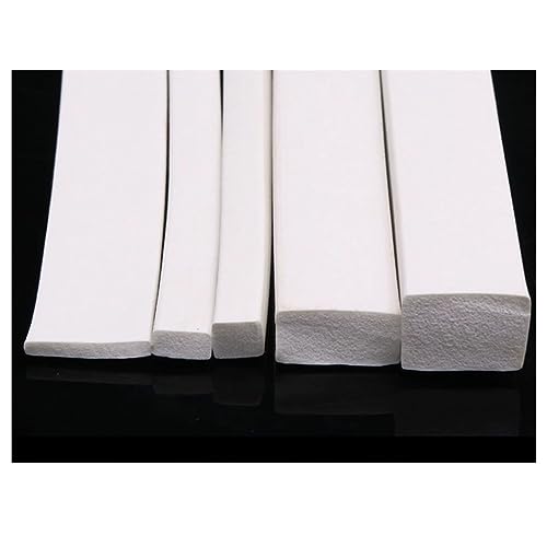 Dichtungsband aus Gummischaum, 1 Meter quadratischer Silikonschwammstreifen, 4 × 4 mm - 30 × 30 mm weiße Dichtungsleiste aus Silikonschaumgummi for Türen und Fenster(5x5mm) von ZDUD