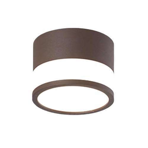 Recessed Downlight,Ceiling Spot Lights,LED Ceiling Downlight 2.95in Flush Mount Ceiling Light Cylinder Mini Close To Ceiling Lamp 7W 3 Color Mode Downlights For Living Room Hallway(Brown,7W 6000K) von ZDUD