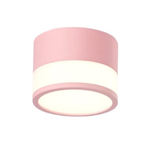 Recessed Downlight,Ceiling Spot Lights,LED Ceiling Downlight 2.95in Flush Mount Ceiling Light Cylinder Mini Close To Ceiling Lamp 7W 3 Color Mode Downlights For Living Room Hallway(Pink,7W 3000K) von ZDUD