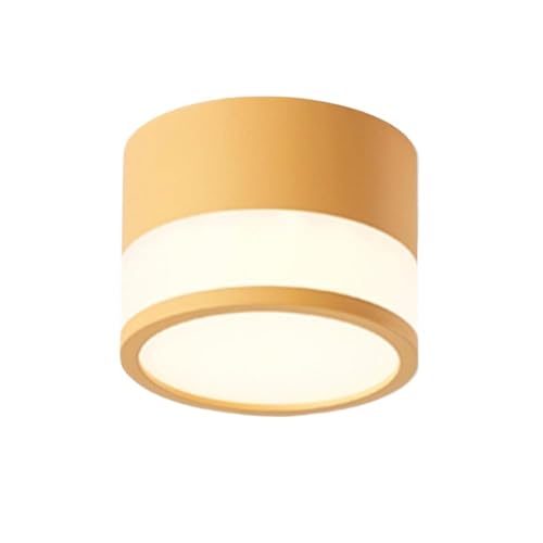 Recessed Downlight,Ceiling Spot Lights,LED Ceiling Downlight 2.95in Flush Mount Ceiling Light Cylinder Mini Close To Ceiling Lamp 7W 3 Color Mode Downlights For Living Room Hallway(Yellow,7W 6000K) von ZDUD