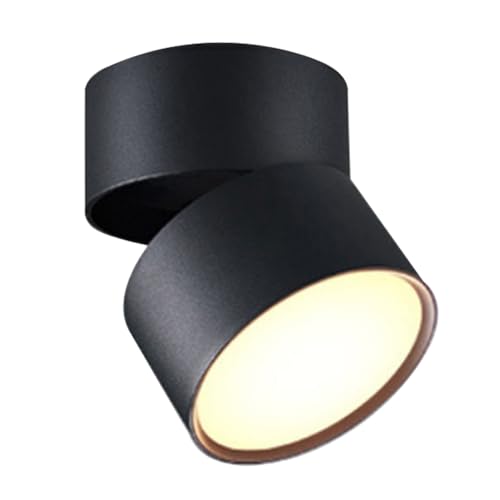 Recessed Downlight,Ceiling Spot Lights,LED Ceiling Downlight Adjustable Cylinder Surface Mounted Down Lighting Fixture 7W Ceiling Spotlight Accent Lamp Aluminum Downlights(Black4000k) von ZDUD