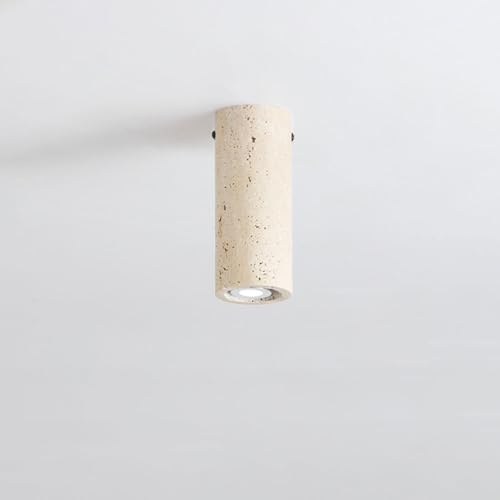 Recessed Downlight,Ceiling Spot Lights,Nordic Stone Ceiling Spotlight Natural Yellow Travertine Ceiling Light Fixture Cylinder Directional Spotlights E27 Ceiling Downlight(16cm) von ZDUD