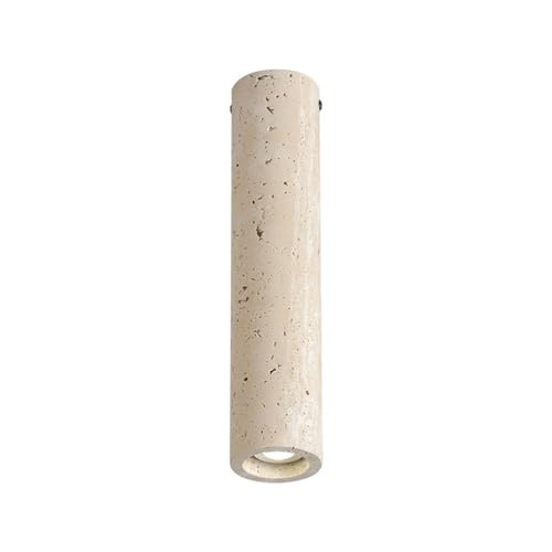 Recessed Downlight,Ceiling Spot Lights,Nordic Stone Ceiling Spotlight Natural Yellow Travertine Ceiling Light Fixture Cylinder Directional Spotlights E27 Ceiling Downlight(28cm) von ZDUD