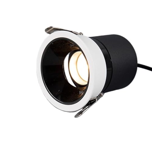 Recessed Downlight,Ceiling Spot Lights,Recessed LED Lighting 3.27 Ceiling Spotlight Round Flush Mount Ceiling Downlight Accent Lamp Directional Spotlights Indoor Downlights(Svart6000k,10W) von ZDUD