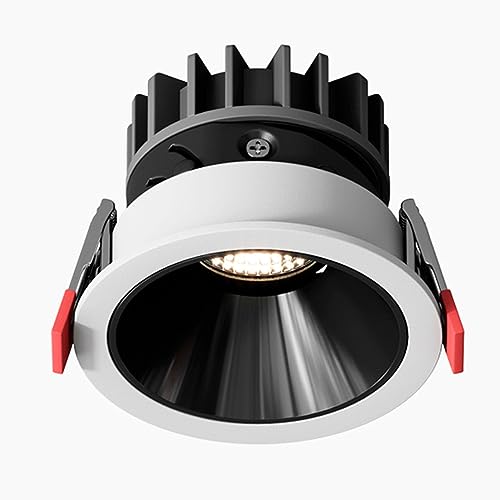 Recessed Downlight,Ceiling Spot Lights,Recessed Lighting LED Ceiling Spotlight Flush Mount Ceiling Downlight Accent Lamp 30° Rotation Ceiling Spots Lamps Directional Spotlights(Black4000k,12W) von ZDUD
