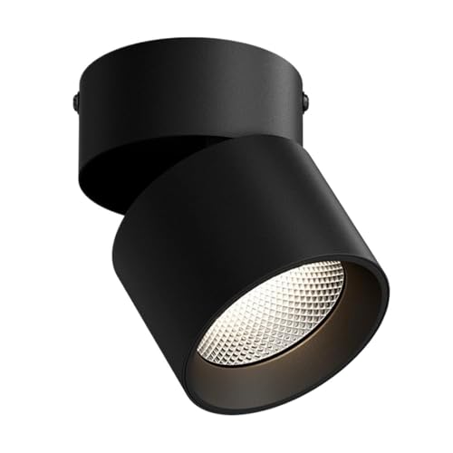 Recessed Downlight,Ceiling Spot Lights,Surface Mount Spotlight LED Ceiling Mount Spot Lamp 3 Color Mode Adjustable Downlight, Monopoint Spotlights Accent Lighting Fixtures(Black,7W) von ZDUD