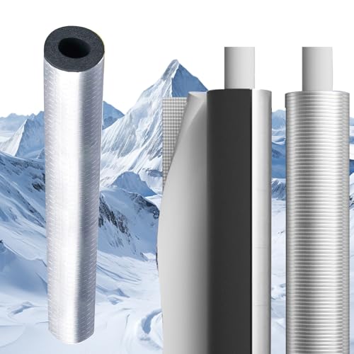 Rohrisolierungsschaumrohr, Aluminiumfolienhülse – Frostschutzabdeckung für Rohre im Innen- und Außenbereich (ID76 mm/TH50 mm) von ZDUD