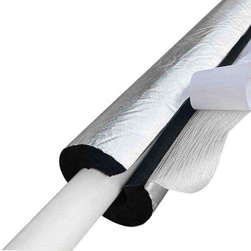 Rohrisolierungsschaumschlauch, selbstklebende Rohrisolierungsschaumhülle aus Aluminiumfolie – Frostschutz, feuerfest(22mm 50mm) von ZDUD