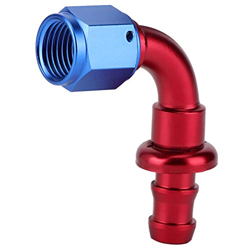Schlauchendverbinder, AN6 Gerader 45-90-Grad-Schlauchanschluss Ende Öl-Gasleitung Schlauchende Push-Lock-Widerhaken Typ Schlauchendanschlussadapter(0°) von ZDUD