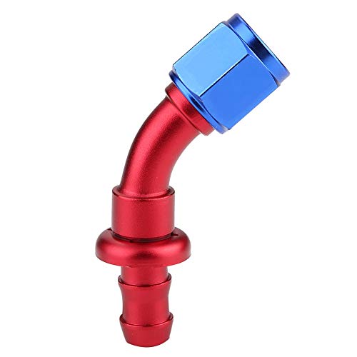 Schlauchendverbinder, AN6 Gerader 45-90-Grad-Schlauchanschluss Ende Öl-Gasleitung Schlauchende Push-Lock-Widerhaken Typ Schlauchendanschlussadapter(45°) von ZDUD