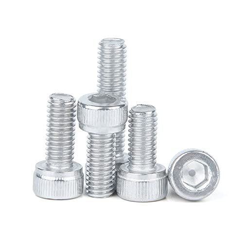 Sechskantschrauben for Möbel, 10 Stück Sechskantschrauben/-bolzen mit Innensechskant aus Aluminium M5 M6 M8 M10(M5x16mm Full Thread) von ZDUD