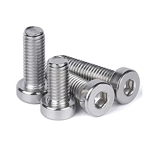 Sechskantschrauben for Möbel, 100 Stück 304 Edelstahl Innensechskantschraube mit Becherkopf, dünne Innensechskantschrauben mit Becherkopf, Befestigungselement M2 M2,5 M3 M4(M3*6mm) von ZDUD