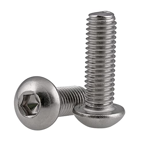 Sechskantschrauben for Möbel, M1,6 M2 M2,5 M3, Sechskant-Innensechskant-Maschinenschrauben, Halbrundkopf-Inbusschrauben aus Edelstahl 304, Länge: 3–100 mm(M2*15mm (100pcs)) von ZDUD