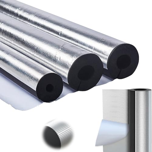 Selbstklebendes Schaumstoff-Isolierrohr, 22 ~ 160 mm Rohr-Isolierschaumschlauch, Dicke 50 , Länge 100 cm, selbstklebende Rohrabdeckungen aus Aluminiumfolie(22 mm) von ZDUD