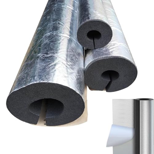 Selbstklebendes Schaumstoff-Isolierrohr, Rohrummantelung for den Außenbereich, 20–60 mm, Wasserrohrabdeckungen, 10 dick, 900 lang, selbstklebender Rohrschaum aus Aluminiumfolie(60mm) von ZDUD