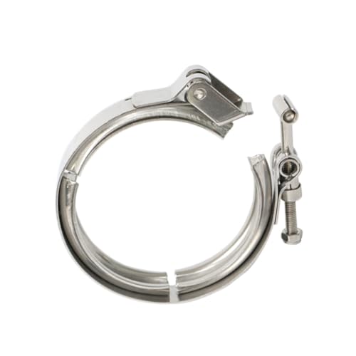 Verstellbare Rohrschlauchklemme, 1 Stück, 1,5 bis 6,0 Zoll, V-Bandklemme aus Edelstahl 304, nur Auspuff-Fallrohrklemme, ohne Flansche(1.5 Inch) von ZDUD