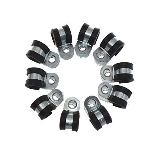Verstellbare Rohrschlauchschelle, 10-teilige Kabelschlauchschelle mit Gummiauskleidung, P-Clips, Rohrkabelmontage, Befestigungselemente, Hardware, elektrische Armaturen(8mm) von ZDUD