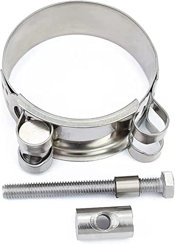 Verstellbare Rohrschlauchschelle, 2 Stück Schlauchschelle 304 Edelstahl 17–174 mm Viele Größen Auspuff Rundluft Wasserrohr Clipverschlüsse(4447mm) von ZDUD