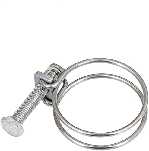 Verstellbare Rohrschlauchschelle, Schlauchclips, Drahtdurchmesser 1,8 2 3 Doppeldraht-Halsreifen-Schlauchverstellclip Sanitärarmatur Rohrschelle Haltebefestigung 304 Edelstahl(2529x2.0(5pcs)) von ZDUD
