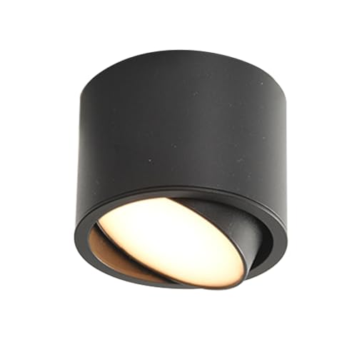 ZDUD Recessed Downlight,Ceiling Spot Lights,Cylinder Ceiling Downlight LED Surface Mount Accent Down Lighting Fixture Aluminum Ceiling Spotlight Directional Ceiling Downlights(Black3000k,7W) von ZDUD