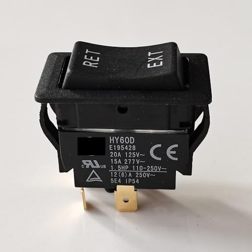 1Piece HY60D Rocker Switch,Automatic Reset RET-EXT,Control Bi-Direction Reversing of electronic starter 20A 125VAC 12(6) A 250VAC ZDVHOMCB von ZDVHOMCB