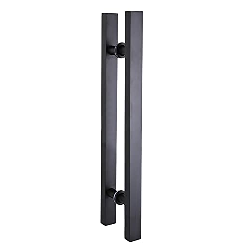 ZDXHIJNW Torbeschläge, Vierkantrohr aus schwarzem Edelstahl, geeignet for Glastüren/Rahmentüren/Schiebetüren/Holztüren/Push-Pull-Türen (schwarz 600 x 400 mm) (Color : Black, Size : 600x400mm) von ZDXHIJNW
