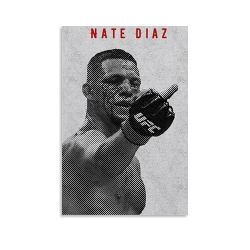 ZDXTYH Nate DiazModerne ästhetische Dekodrucke für Schlafzimmer, Wohnzimmer, Büro, mit hochwertiger, lichtbeständiger Leinwand, 40 x 60 cm, Nate Diaz von ZDXTYH