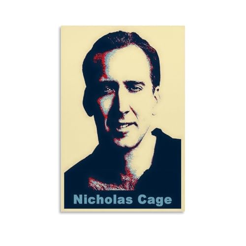 ZDXTYH Nicolas CageModerne, ästhetische Dekodrucke für Schlafzimmer, Wohnzimmer, Büro, mit hochwertiger, lichtbeständiger Leinwand, 50 x 75 cm, Nicolas Cage von ZDXTYH