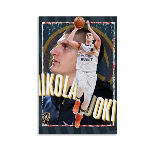 ZDXTYH Nikola Jokic Moderne ästhetische Dekodrucke für Schlafzimmer, Wohnzimmer, Büro, mit hochwertiger, lichtbeständiger Leinwand, 40 x 60 cm, Nikola Jokic von ZDXTYH