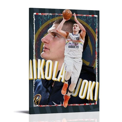 ZDXTYH Nikola Jokic Moderne ästhetische Dekodrucke für Schlafzimmer, Wohnzimmer, Büro, mit hochwertiger, lichtbeständiger Leinwand, 50 x 75 cm, Nikola Jokic von ZDXTYH