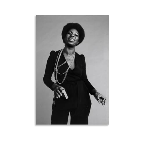 ZDXTYH Nina Simone Moderne ästhetische Dekodrucke für Schlafzimmer, Wohnzimmer, Büro, mit hochwertiger, lichtbeständiger Leinwand, 30 x 45 cm, Nina Simone von ZDXTYH