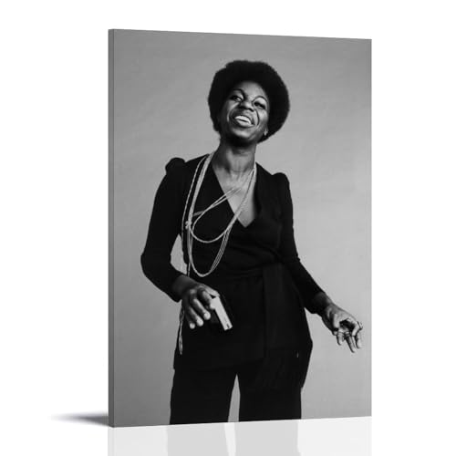 ZDXTYH Nina Simone Moderne ästhetische Dekodrucke für Schlafzimmer, Wohnzimmer, Büro, mit hochwertiger, lichtbeständiger Leinwand, 60 x 90 cm, Nina Simone von ZDXTYH