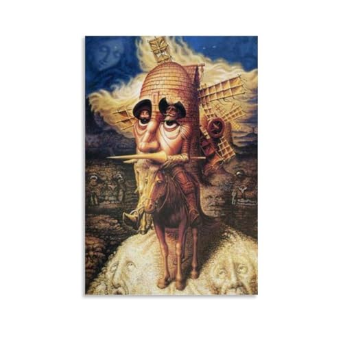 ZDXTYH Octavio Ocampo Don Quijote Moderne ästhetische Dekodrucke für Schlafzimmer, Wohnzimmer, Büro, mit hochwertiger, lichtbeständiger Leinwand, 40 x 60 cm, Octavio Ocampo Don Quijote von ZDXTYH