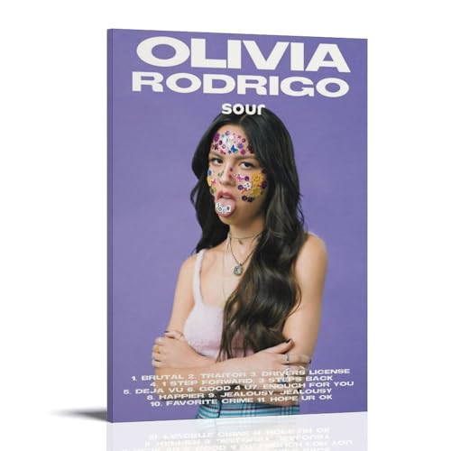 ZDXTYH Olivia Rodrigo SourModern ästhetische Dekodrucke für Schlafzimmer, Wohnzimmer, Büro, mit hochwertiger, lichtbeständiger Leinwand, 20 x 30 cm, Olivia Rodrigo Sour von ZDXTYH