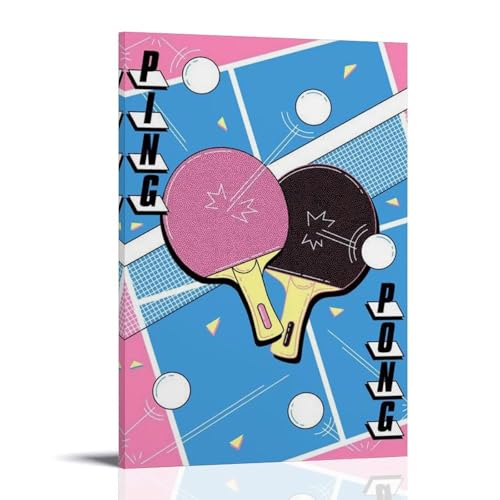 ZDXTYH Ping PongModerne, ästhetische Dekodrucke für Schlafzimmer, Wohnzimmer, Büro, mit hochwertiger, lichtbeständiger Leinwand, 30 x 45 cm, Tischtennisplatte von ZDXTYH