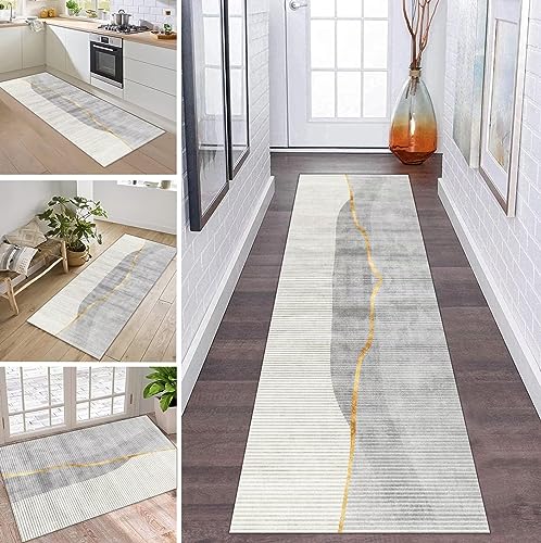 Läufer Teppich Lang Flur rutschfest Waschbar 60X110CM Küche Korridor TeppichLäufer für Flur Grau Gelb Schlafzimmer Wohnzimmer Polyester Teppichmatte Dauerhaft, Anpassbar Küchenteppich Meterware Läufer Teppich Lang Flur rutschfest Waschbar 60X110CM Küche Korridor TeppichLäufer für Flur Grau Gelb Schlafzimmer Wohnzimmer Polyester Teppichmatte Dauerhaft, Anpassbar Küchenteppich Meterware von ZDYHMrj
