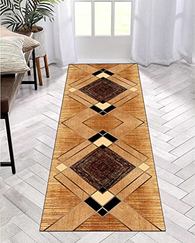 Läufer Teppich Lang Flur rutschfest Waschbar 60X450CM Küche Korridor TeppichLäufer für Flur Schwarz Braun Schlafzimmer Wohnzimmer Polyester Teppichmatte Dauerhaft, Anpassbar Küchenteppich Meterware Läufer Teppich Lang Flur rutschfest Waschbar 60X450CM Küche Korridor TeppichLäufer für Flur Schwarz Braun Schlafzimmer Wohnzimmer Polyester Teppichmatte Dauerhaft, Anpassbar Küchenteppich Meterware von ZDYHMrj