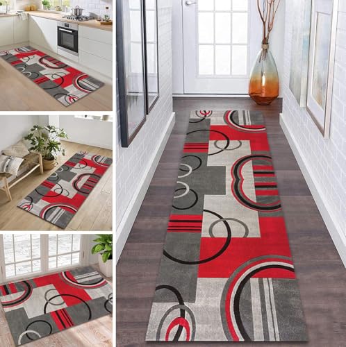 Läufer Teppich Lang Flur rutschfest Waschbar Küche Korridor Teppichläufer Grau Schwarz Rot 120X150CM Lange Teppichmatten Küchenläufer Wohnzimmer Kinderzimmer Anpassbare Küchenteppich Meterware Läufer Teppich Lang Flur rutschfest Waschbar Küche Korridor Teppichläufer Grau Schwarz Rot 120X150CM Lange Teppichmatten Küchenläufer Wohnzimmer Kinderzimmer Anpassbare Küchenteppich Meterware von ZDYHMrj