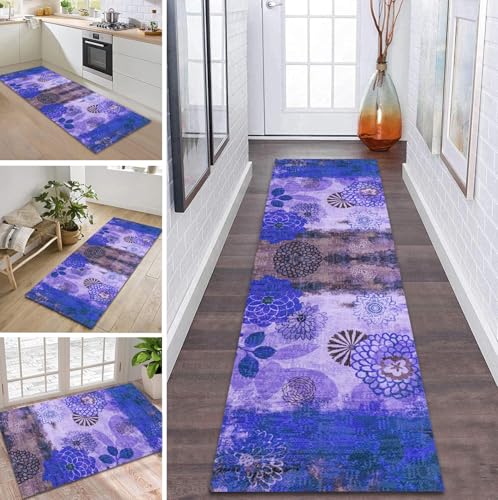 Teppich Läufer Flur Küche rutschfest waschbar Flurläufer Lang 100X160CM Kücheläufer Dunkelblau Violett Teppichmatte Meterware Bettvorleger für Flur Esszimmer Schlafzimmer Wohnzimmer Schmutzfangteppich Teppich Läufer Flur Küche rutschfest waschbar Flurläufer Lang 100X160CM Kücheläufer Dunkelblau Violett Teppichmatte Meterware Bettvorleger für Flur Esszimmer Schlafzimmer Wohnzimmer Schmutzfangteppich von ZDYHMrj