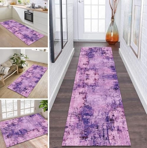 Teppich Läufer Flur Küche rutschfest waschbar Flurläufer Lang 120X450CM Kücheläufer 3D Violett Teppichmatte Meterware Bettvorleger für Flur Esszimmer Schlafzimmer Wohnzimmer Schmutzfangteppich Teppich Läufer Flur Küche rutschfest waschbar Flurläufer Lang 120X450CM Kücheläufer 3D Violett Teppichmatte Meterware Bettvorleger für Flur Esszimmer Schlafzimmer Wohnzimmer Schmutzfangteppich von ZDYHMrj