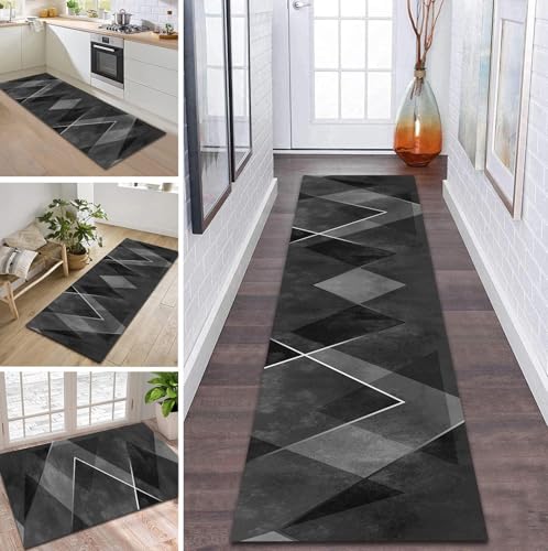 Teppich Läufer Flur Küche rutschfest waschbar Flurläufer Lang 120X500CM Kücheläufer Grau Schwarz Teppichmatte Meterware Bettvorleger für Flur Esszimmer Schlafzimmer Wohnzimmer Schmutzfangteppich Teppich Läufer Flur Küche rutschfest waschbar Flurläufer Lang 120X500CM Kücheläufer Grau Schwarz Teppichmatte Meterware Bettvorleger für Flur Esszimmer Schlafzimmer Wohnzimmer Schmutzfangteppich von ZDYHMrj