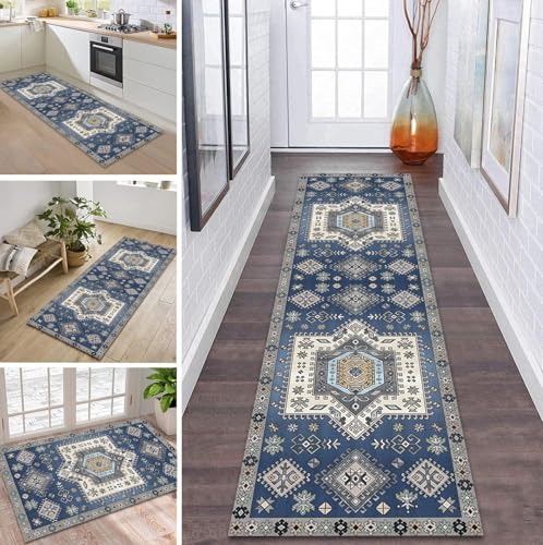 Teppich Läufer Flur Küche rutschfest waschbar Flurläufer Lang 50X240CM Kücheläufer Boho Blau Grau Teppichmatte Meterware Bettvorleger für Flur Esszimmer Schlafzimmer Wohnzimmer Schmutzfangteppich Teppich Läufer Flur Küche rutschfest waschbar Flurläufer Lang 50X240CM Kücheläufer Boho Blau Grau Teppichmatte Meterware Bettvorleger für Flur Esszimmer Schlafzimmer Wohnzimmer Schmutzfangteppich von ZDYHMrj