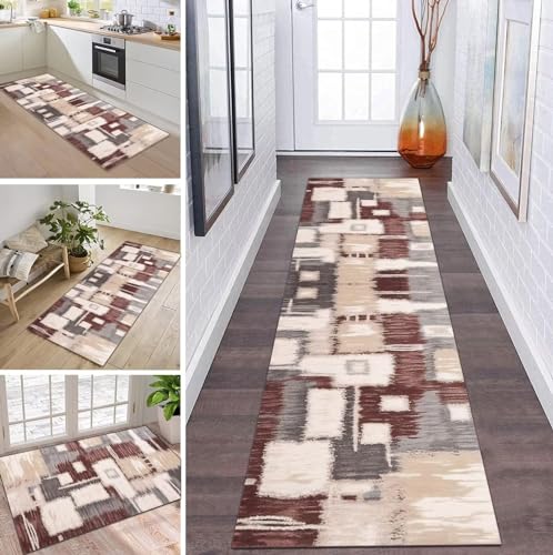 Teppich Läufer Flur Küche rutschfest waschbar Teppichläufer Lang Weinrot Grau 100X300CM Modern Design Meterware Korridor Tepiche Esszimmer Schlafzimmer Wohnzimmer Schmutzfangmatte Küchenteppich Teppich Läufer Flur Küche rutschfest waschbar Teppichläufer Lang Weinrot Grau 100X300CM Modern Design Meterware Korridor Tepiche Esszimmer Schlafzimmer Wohnzimmer Schmutzfangmatte Küchenteppich von ZDYHMrj