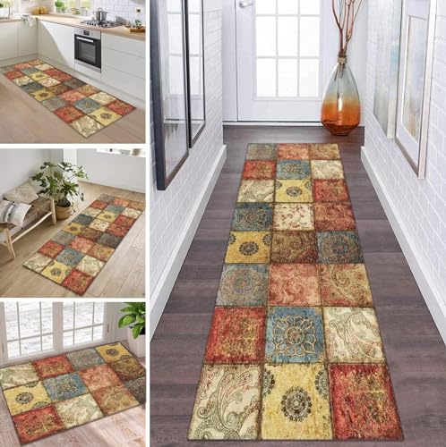 Teppich Läufer Lang Flur Küche rutschfest Waschbar Küchenläufer 120X150CM Vintage Boho Teppichmatten Polyester Korridor Teppichläufer Flur Wohnzimmer Schlafzimmer Schmutzfangmatte Küchenteppich Teppich Läufer Lang Flur Küche rutschfest Waschbar Küchenläufer 120X150CM Vintage Boho Teppichmatten Polyester Korridor Teppichläufer Flur Wohnzimmer Schlafzimmer Schmutzfangmatte Küchenteppich von ZDYHMrj