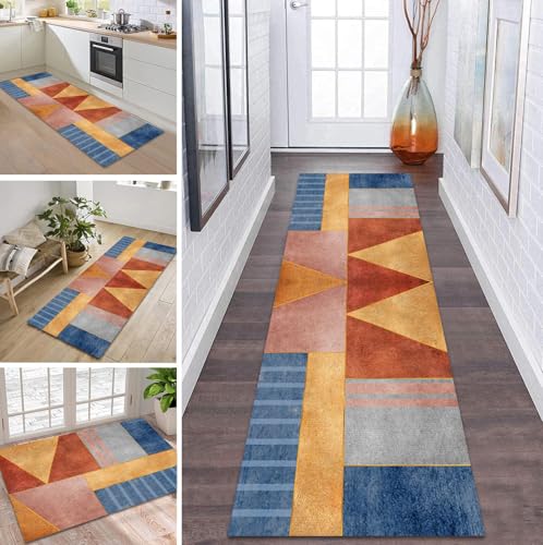 Teppich Läufer Lang Küche Flur Teppichläufer Rutschfest Waschbar Küchenläufer Teppichmatten 3D Bunt Flurmatten 80X280CM Schmutzfangmatte Meterware Schlafzimmer Wohnzimmer Esszimmer Küchenteppich von ZDYHMrj